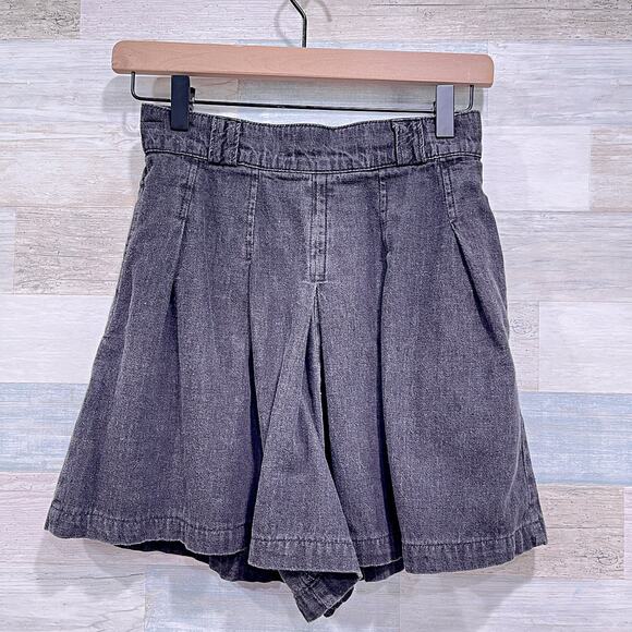 GOTCHA COVERED Vintage Pleated A Line Shorts Black Cotton Made in USA Womens 6 - Picture 4 of 6
